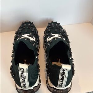 Karl Lagerfeld Black Studded Slip-Ons
